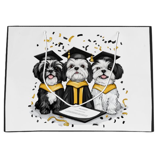 Abschluss Shih Tzu Dogs Große Geschenktüte (Vorderseite)