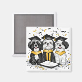 Abschluss Shih Tzu Dogs Magnet (Vorderseite/Rückseite)