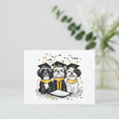 Abschluss Shih Tzu Dogs Postkarte (Stehend Vorderseite)
