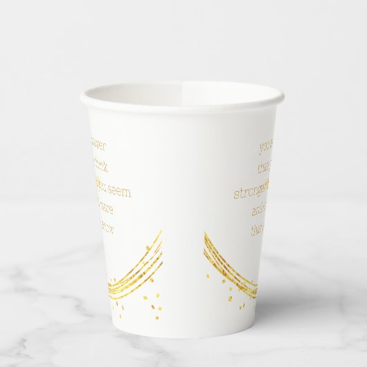 Abschluss Sie sind tapfer als Sie denken, Gold Cro Pappbecher (Links)