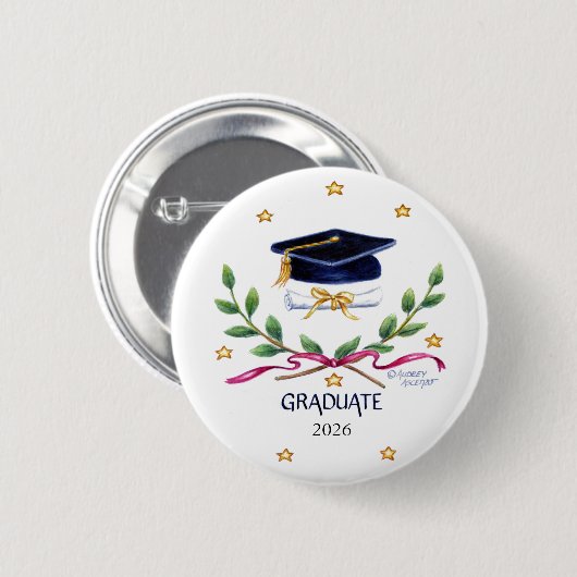 Abschluss-Sieg-Button Klasse 2026 Button (Vorne & Hinten)