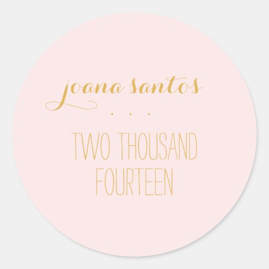 Abschluss Siegel Rosa Goldfarbe 2014 Graduate Runder Aufkleber (Vorderseite)