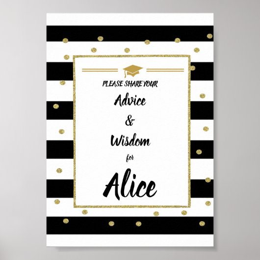 Abschluss signiert Rat und Weisheit Poster (Vorne)