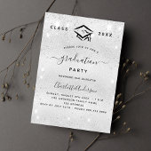 Abschluss Silber Glitzer Moderner Luxus Einladung