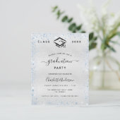 Abschluss silber-hellblau-Haushaltseinladung (Stehend Vorderseite)