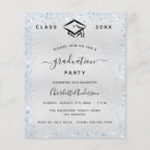 Abschluss silber-hellblau-Haushaltseinladung Flyer (Vorne)