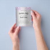 Abschluss silber violett lila Haushaltseinladung Flyer (Gruppe)