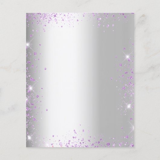 Abschluss silber violett lila Haushaltseinladung Flyer (Hinten)