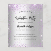 Abschluss silber violett lila Haushaltseinladung Flyer (Vorne)