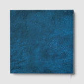 Abschluss-Silberfolie auf blauem Leder Gästebuch (Rückseite)