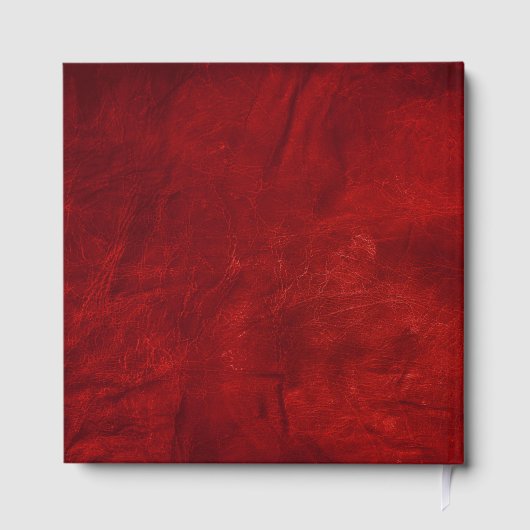 Abschluss Silberfolie auf rotem Leder Gästebuch (Rückseite)