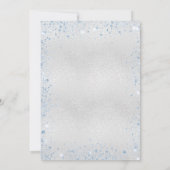 Abschluss Silberhellblauer Glitzer Glitzern Einladung (Rückseite)
