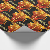 Abschluss-Silhouette feiert auf Feuerwerken Geschenkpapier (Ecke)