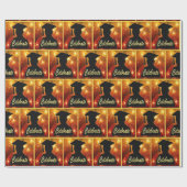 Abschluss-Silhouette feiert auf Feuerwerken Geschenkpapier (Flach)