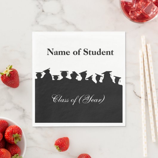 Abschluss-Silhouetten oder Wiedersehen Custom Napk Serviette (Beispiel)