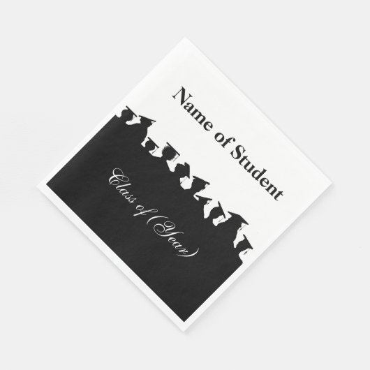 Abschluss-Silhouetten oder Wiedersehen Custom Napk Serviette (Ecke)