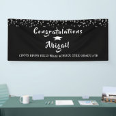Abschluss Silver Confetti Pinselschrift Schwarz Banner (Messe)