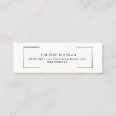 Abschluss Silver Elegante Name Card Mini Visitenkarte (Rückseite)