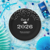 Abschluss Silver Glitzer CLASS OF 2020 Confetti Pappteller (Party)