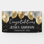 Abschluss Silver Gold Balloons Banner (Horizontal)