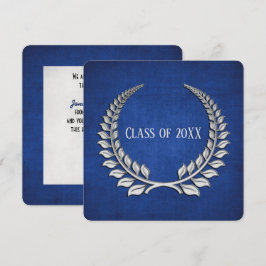 Abschluss Silver Laurel auf Blue Einladung