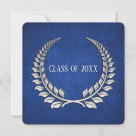 Abschluss Silver Laurel auf Blue Einladung
