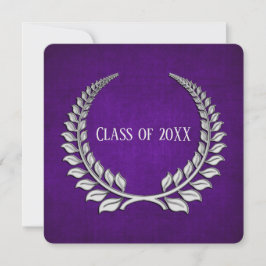 Abschluss Silver Laurel auf Lila Einladung