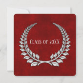 Abschluss Silver Laurel über Rot Einladung (Vorderseite)