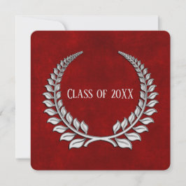 Abschluss Silver Laurel über Rot Einladung