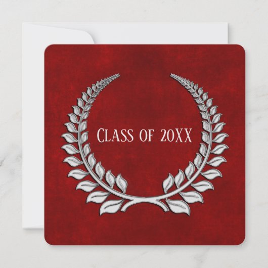 Abschluss Silver Laurel über Rot Einladung (Vorderseite)