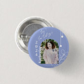 Abschluss Simple Foliage Foto Lavendel Button (Vorne & Hinten)