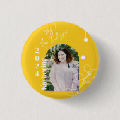 Abschluss Simple Foliage Foto Mustard Button (Vorderseite)