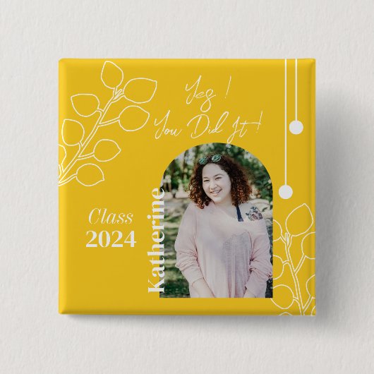Abschluss Simple Foliage Foto Mustard Button (Vorderseite)