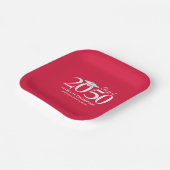 Abschluss Simple Modern Minimalistisch Crimson Red Pappteller (Gewinkelt)