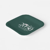 Abschluss Simple Modern Minimalistisch Dark Green Pappteller (Gewinkelt)