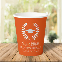 Abschluss Simple Modern Mortarboard Orange Pappbecher