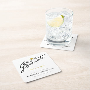 Abschluss-Skript Abschlussmütze Einfache Abschluss Rechteckiger Pappuntersetzer