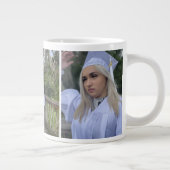 Abschluss-Skript-Foto-Cap-Collage Jumbo-Tasse (Rechts)