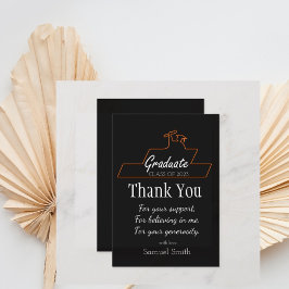 Abschluss-Skripthandschrift für Schwarze Bildleist Dankeskarte