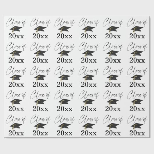 Abschluss-SkriptKLASSE Minimalistisches Jahresmust Geschenkpapier (Flach)