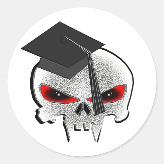 Abschluss Skull Runder Aufkleber (Vorderseite)