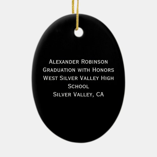 Abschluss Sky Personalisierte Weihnachtsfeier Keramikornament (Hinten)