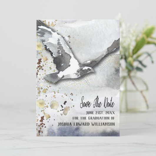 Abschluss Soaring Bird Save the Date Abstrakt (Stehend Vorderseite)