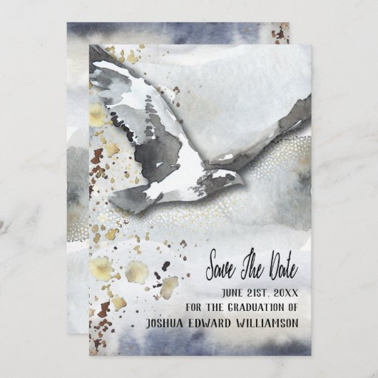 Abschluss Soaring Bird Save the Date Abstrakt (Vorne/Hinten)