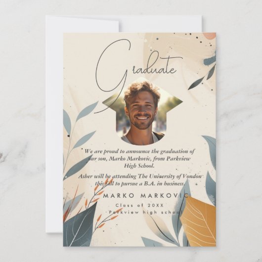 Abschluss Son Ankündigung (Vorderseite)