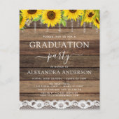 Abschluss Sonnenblume Rustikal 2023 Einladung (Vorderseite)