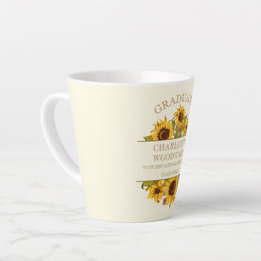 Abschluss Sonnenblumen Blumenstrauß Abschluss Milchtasse (Linke Ecke)