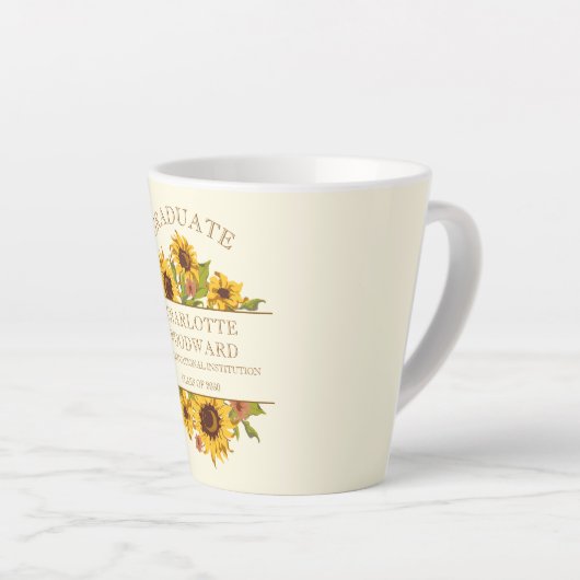 Abschluss Sonnenblumen Blumenstrauß Abschluss Milchtasse (Rechte Ecke)