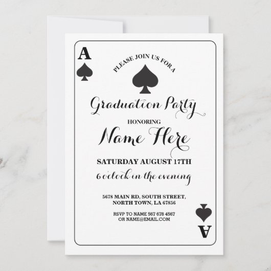 Abschluss Spades Vegas Spielspazierweg Einladung (Vorderseite)