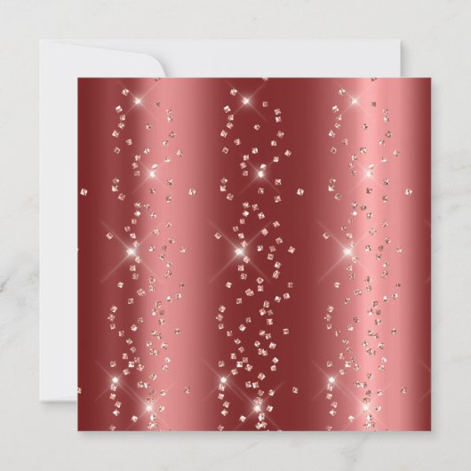 Abschluss Spark Foto Confetti Rose Maroo Einladung (Rückseite)